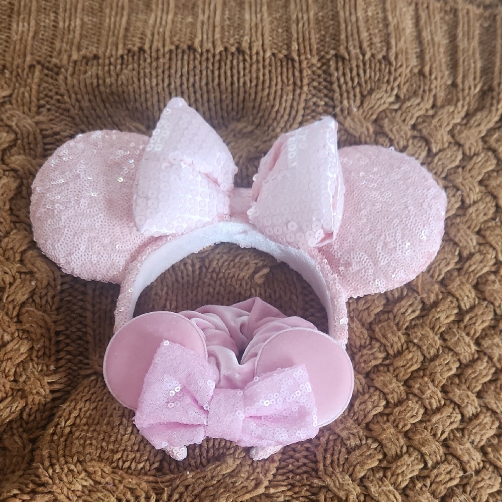 Disney Pink Sequin Minnie Mouse Ears Headband